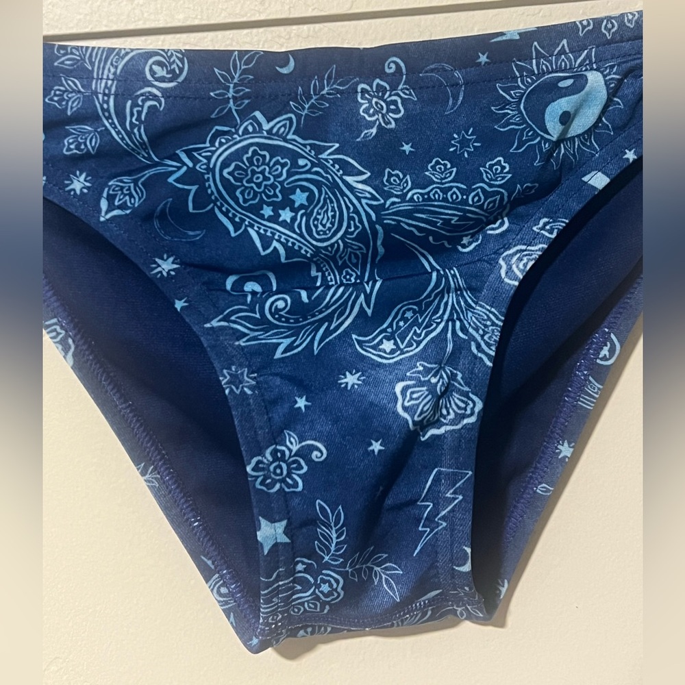 Speedo Printed Classic Bikini Bottom Booms & Bolts Blue Size Small NWT - Picture 3 of 10